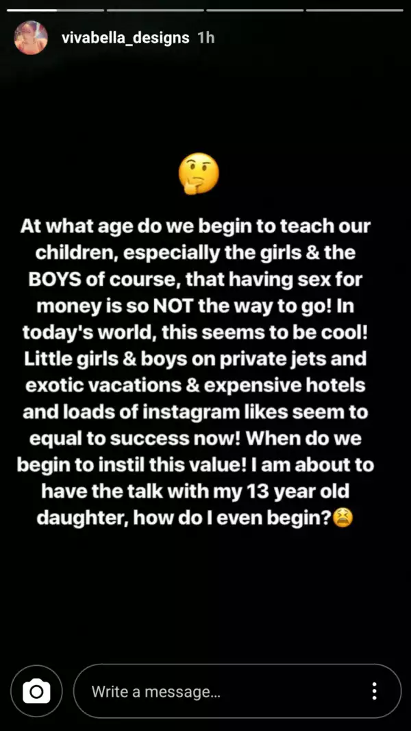 "At what age should parents begin to teach their children that sex for money is bad - Frank Edoho